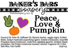 Load image into Gallery viewer, Peace, Love and Pumpkin