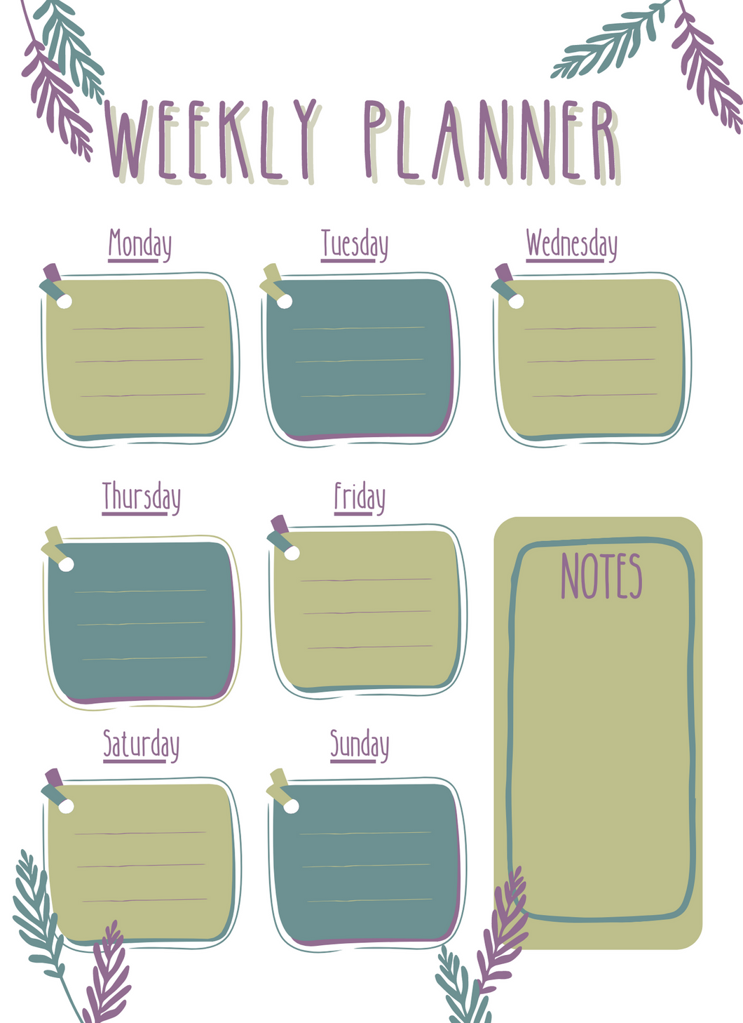 Weekly Planner sheet