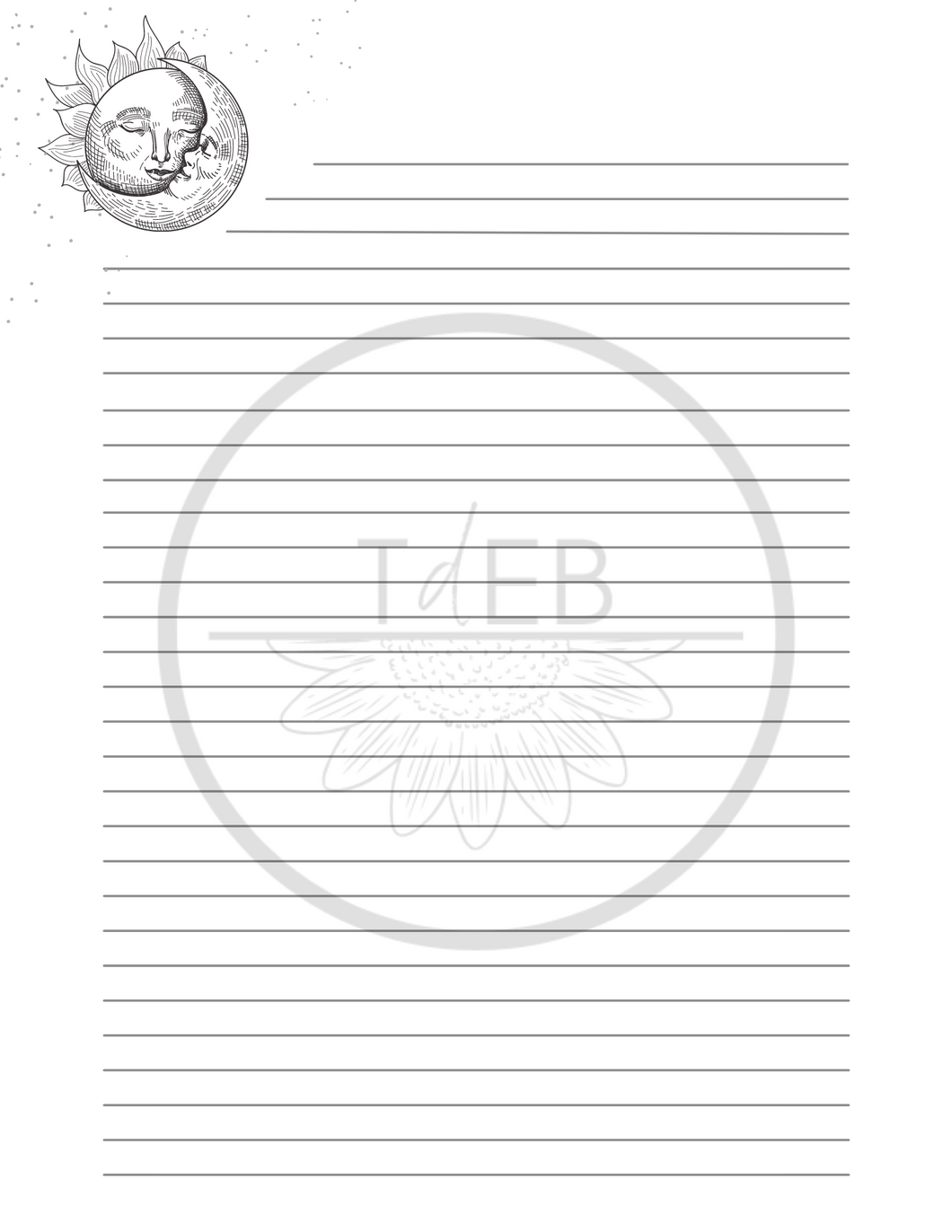 Minimalist Sun & Moon Stationary